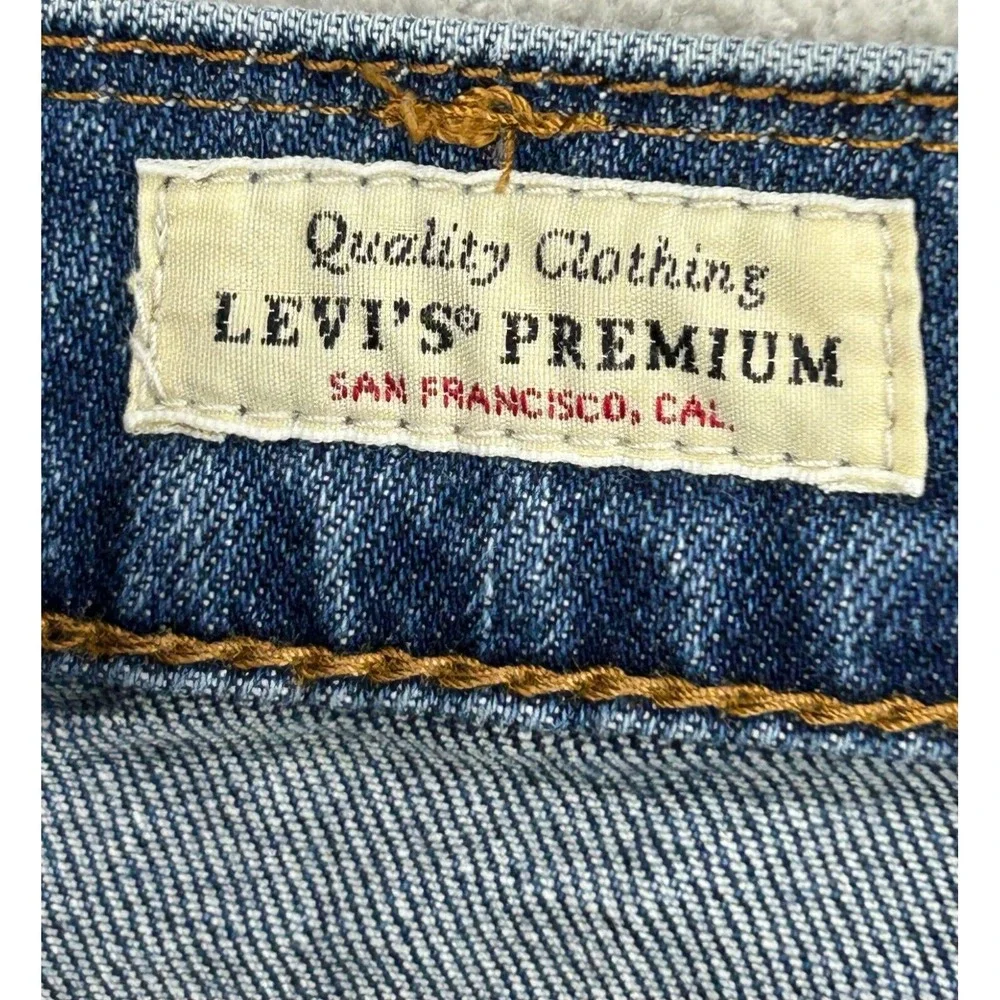 Levi's 502 Premium Men Stretch Blue Jean 33x32 (32x28) Big E Medium Wash Tapered